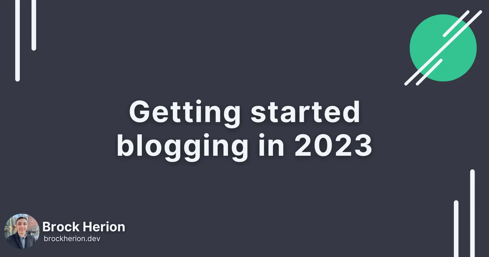 Getting started blogging in 2023