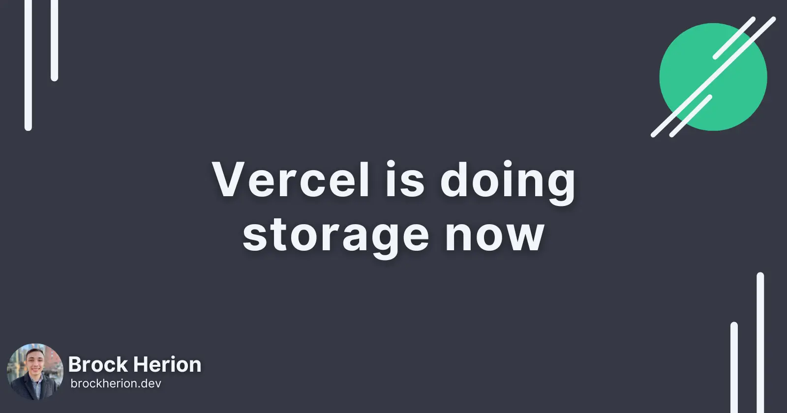 Vercel is doing storage now